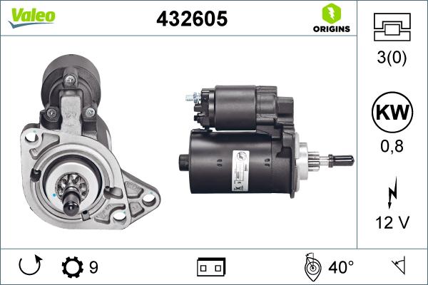 Valeo 432605 - Стартер autospares.lv