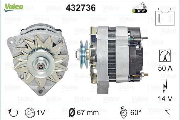 Valeo 432736 - Генератор autospares.lv