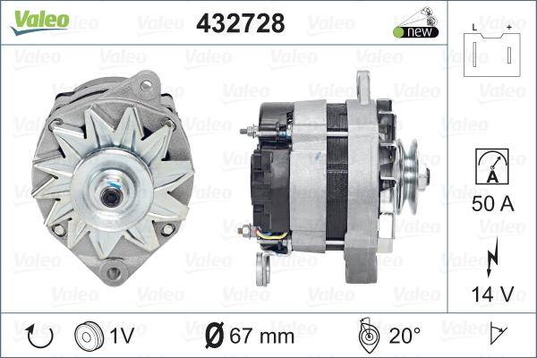 Valeo 432728 - Генератор autospares.lv