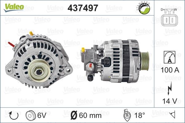 Valeo 437497 - Генератор autospares.lv