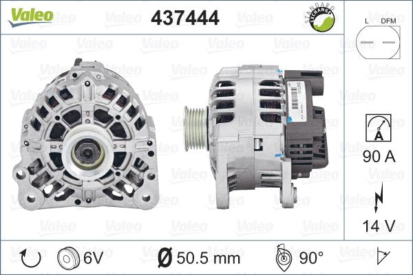 Valeo 437444 - Генератор autospares.lv