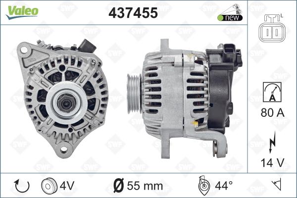 Valeo 437455 - Генератор autospares.lv