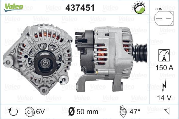 Valeo 437451 - Генератор autospares.lv