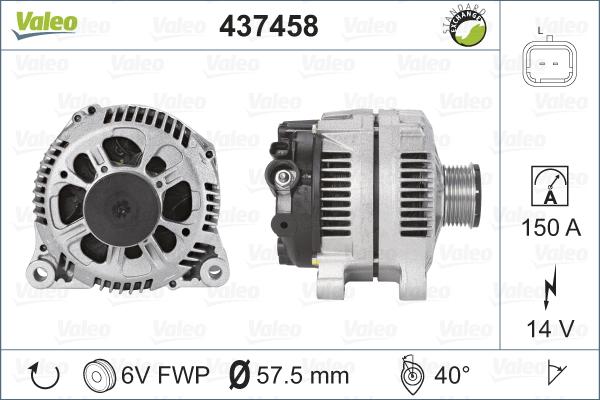 Valeo 437458 - Генератор autospares.lv