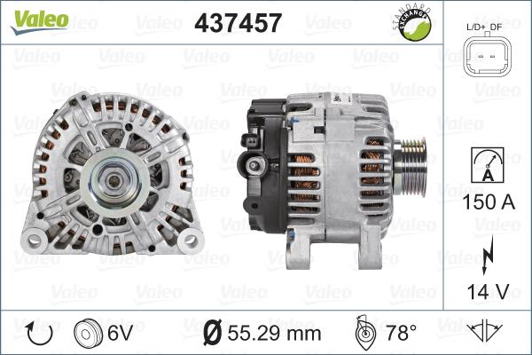 Valeo 437457 - Генератор autospares.lv