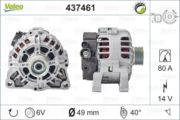 Valeo 437461 - Генератор autospares.lv