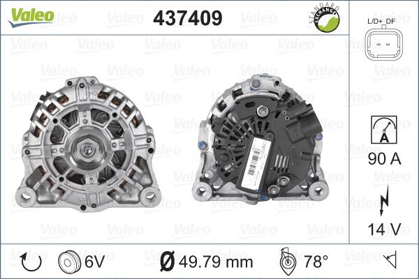 Valeo 437409 - Генератор autospares.lv