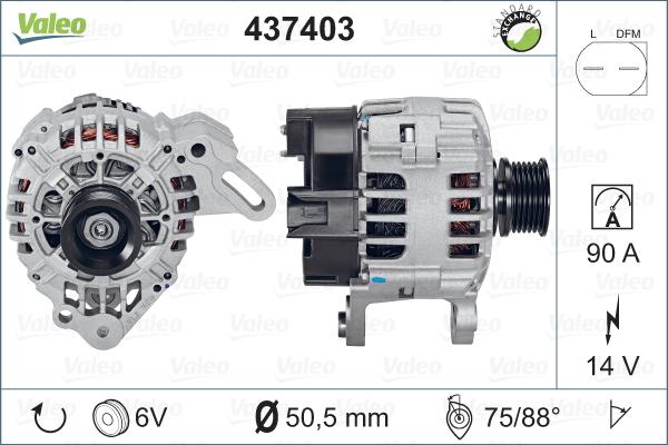 Valeo 437403 - Генератор autospares.lv