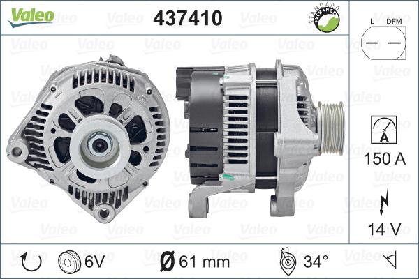 Valeo 437410 - Генератор autospares.lv