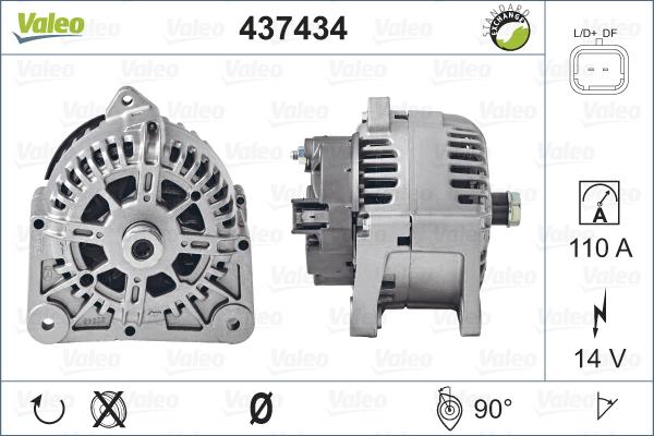 Valeo 437434 - Генератор autospares.lv