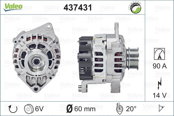 Valeo 437431 - Генератор autospares.lv