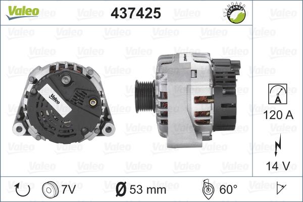 Valeo 437425 - Генератор autospares.lv