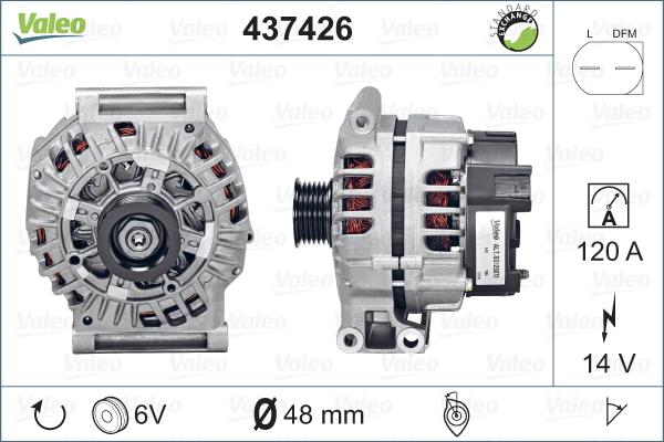 Valeo 437426 - Генератор autospares.lv