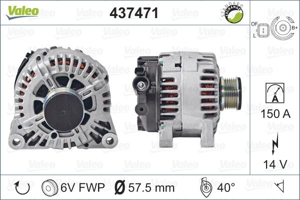 Valeo 437471 - Генератор autospares.lv