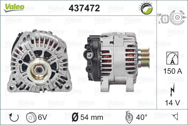 Valeo 437472 - Генератор autospares.lv