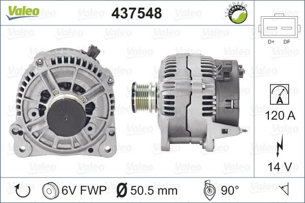 Valeo 437548 - Генератор autospares.lv