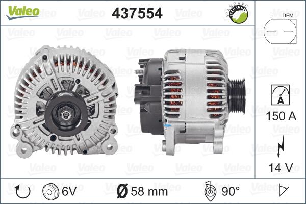 Valeo 437554 - Генератор autospares.lv