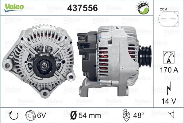 Valeo 437556 - Генератор autospares.lv