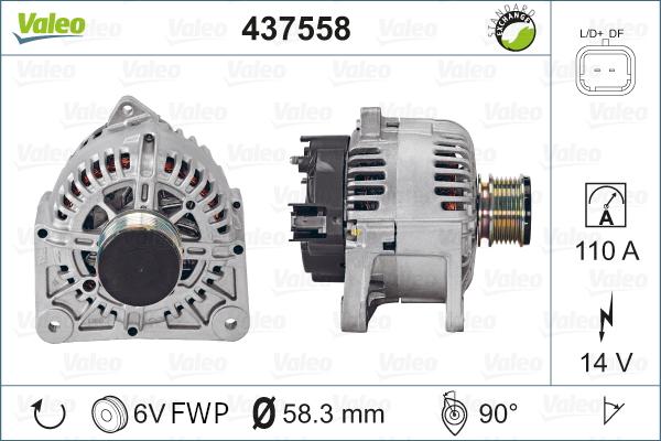 Valeo 437558 - Генератор autospares.lv