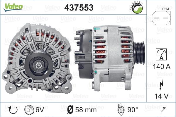 Valeo 437553 - Генератор autospares.lv