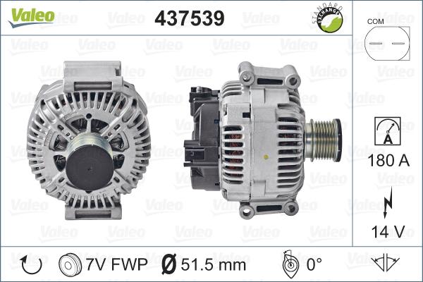 Valeo 437539 - Генератор autospares.lv