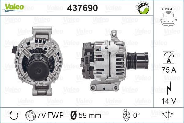 Valeo 437690 - Генератор autospares.lv