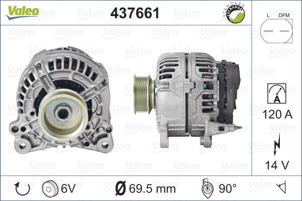 Valeo 437661 - Генератор autospares.lv