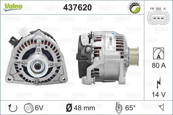 Valeo 437620 - Генератор autospares.lv