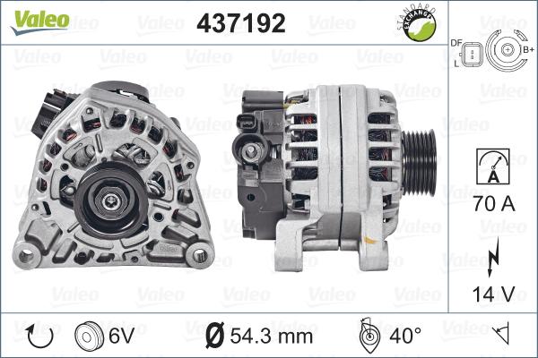 Valeo 437192 - Генератор autospares.lv