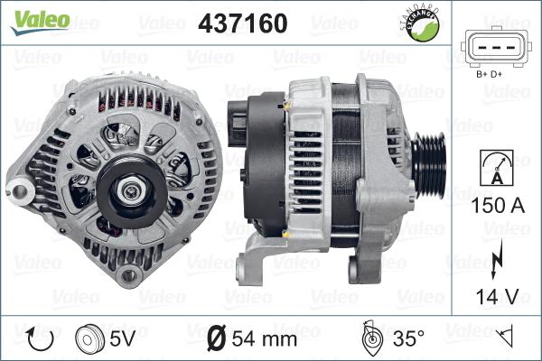 Valeo 437160 - Генератор autospares.lv