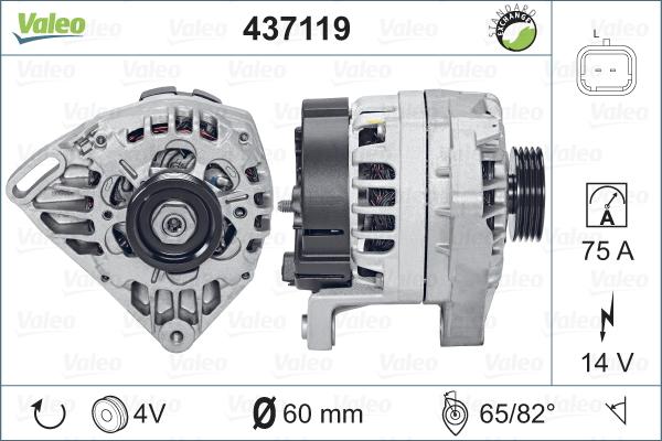 Valeo 437119 - Генератор autospares.lv