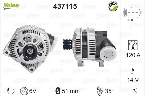 Valeo 437115 - Генератор autospares.lv