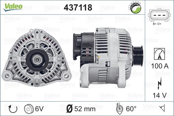 Valeo 437118 - Генератор autospares.lv