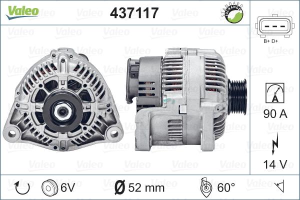 Valeo 437117 - Генератор autospares.lv