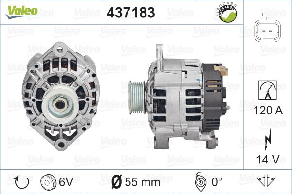 Valeo 437183 - Генератор autospares.lv