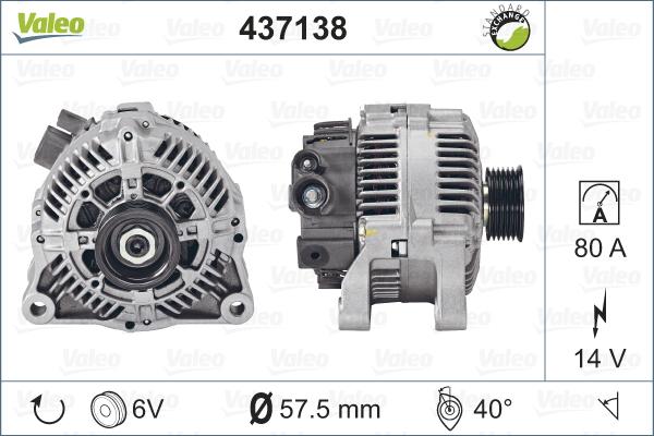 Valeo 437138 - Генератор autospares.lv