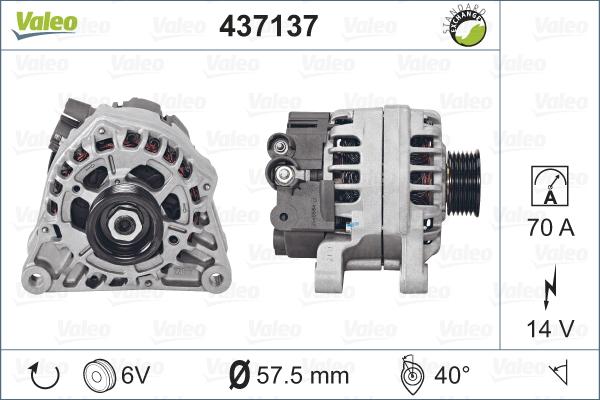 Valeo 437137 - Генератор autospares.lv