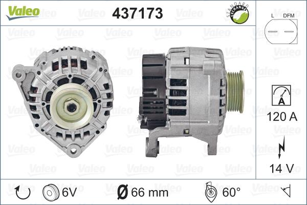 Valeo 437173 - Генератор autospares.lv