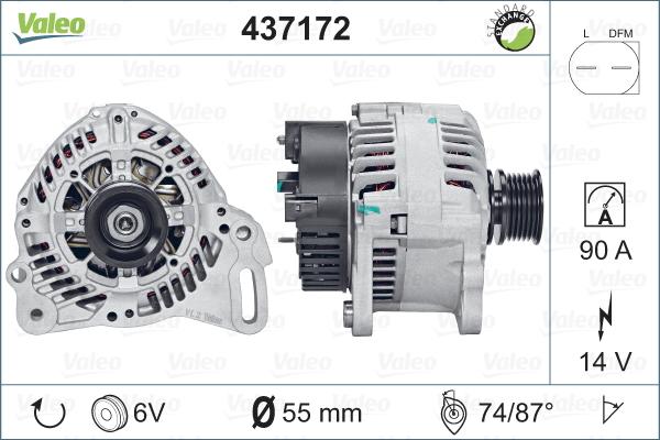 Valeo 437172 - Генератор autospares.lv