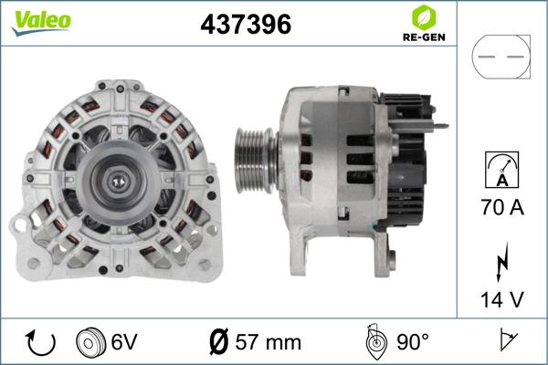 Valeo 437396 - Генератор autospares.lv