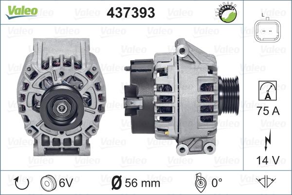 Valeo 437393 - Генератор autospares.lv