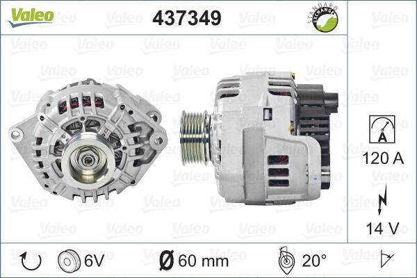 Valeo 437349 - Генератор autospares.lv