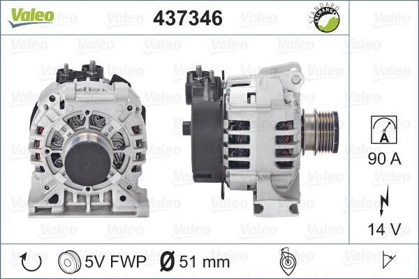 Valeo 437346 - Генератор autospares.lv