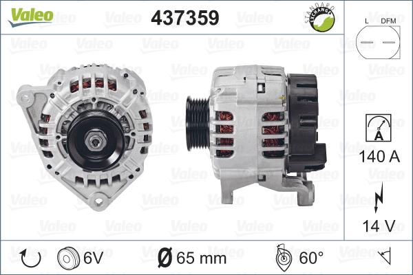 Valeo 437359 - Генератор autospares.lv