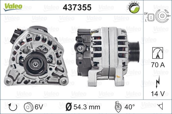 Valeo 437355 - Генератор autospares.lv