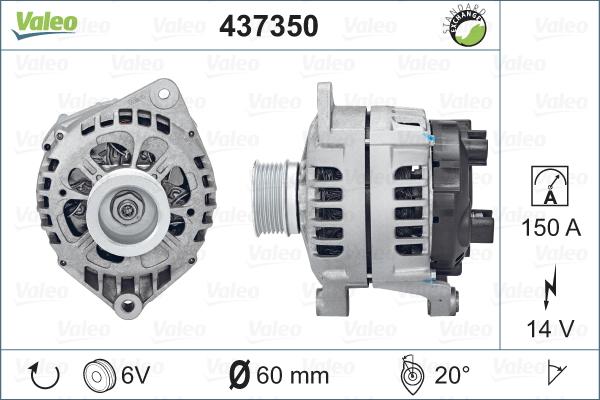 Valeo 437350 - Генератор autospares.lv