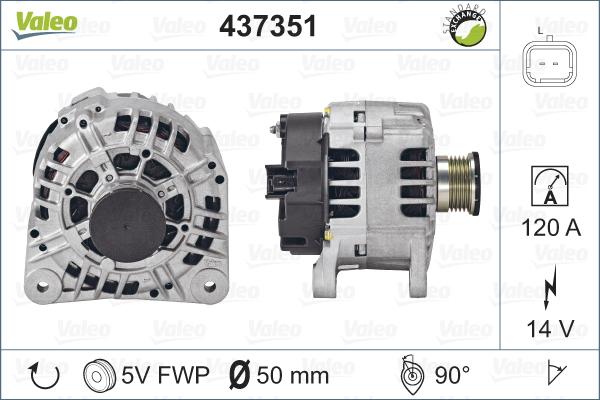 Valeo 437351 - Генератор autospares.lv