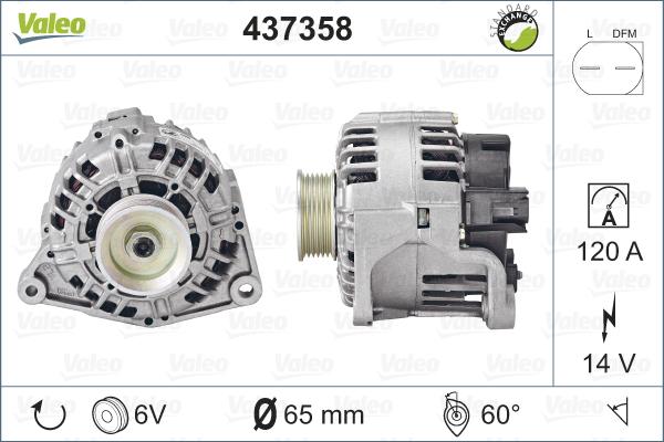 Valeo 437358 - Генератор autospares.lv