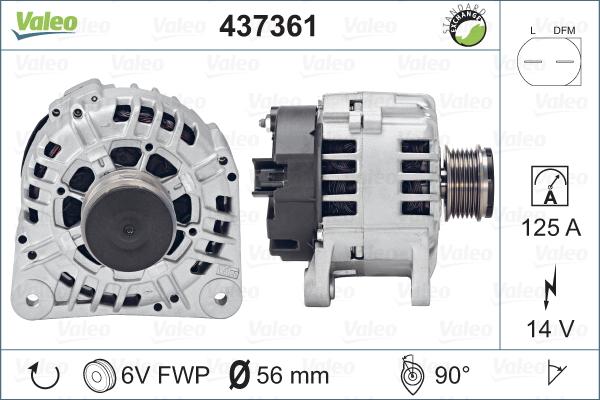 Valeo 437361 - Генератор autospares.lv