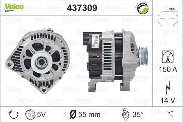 Valeo 437309 - Генератор autospares.lv